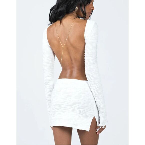 Princess Polly IGNITE MINI DRESS WHITE Nwot Size 2 - Picture 8 of 9